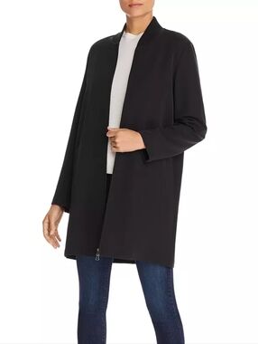 Eileen Fisher Jacket Long Flight Black Women's Size Large